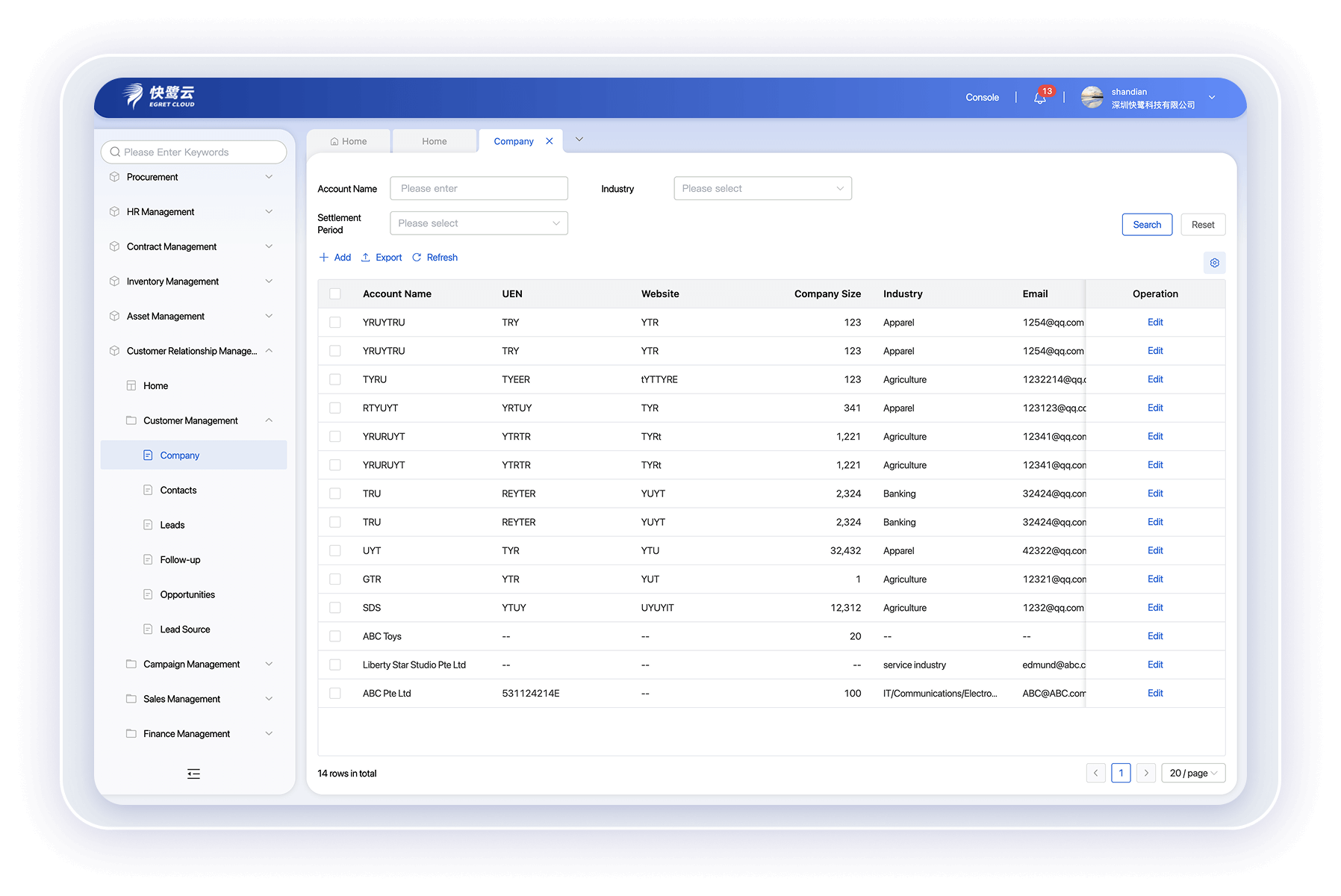 Comprehensive Customer Management